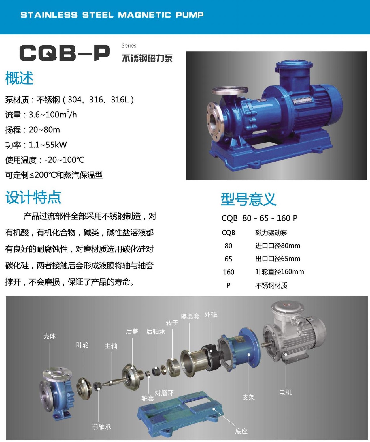 不銹鋼磁力泵說明